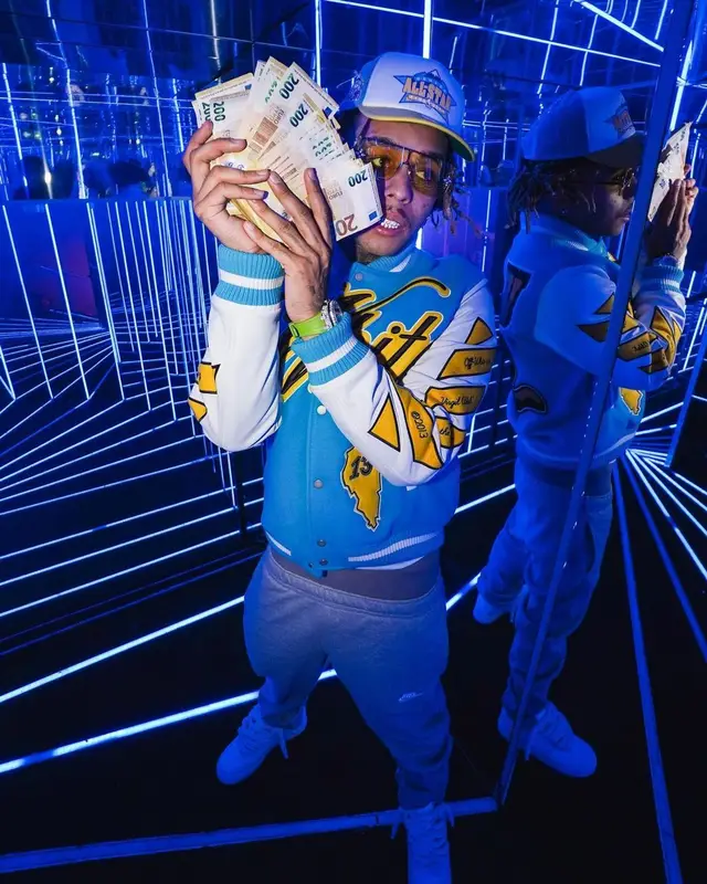 Zola outfit in Off-White, Nike, and Mitchell & Ness, 2023