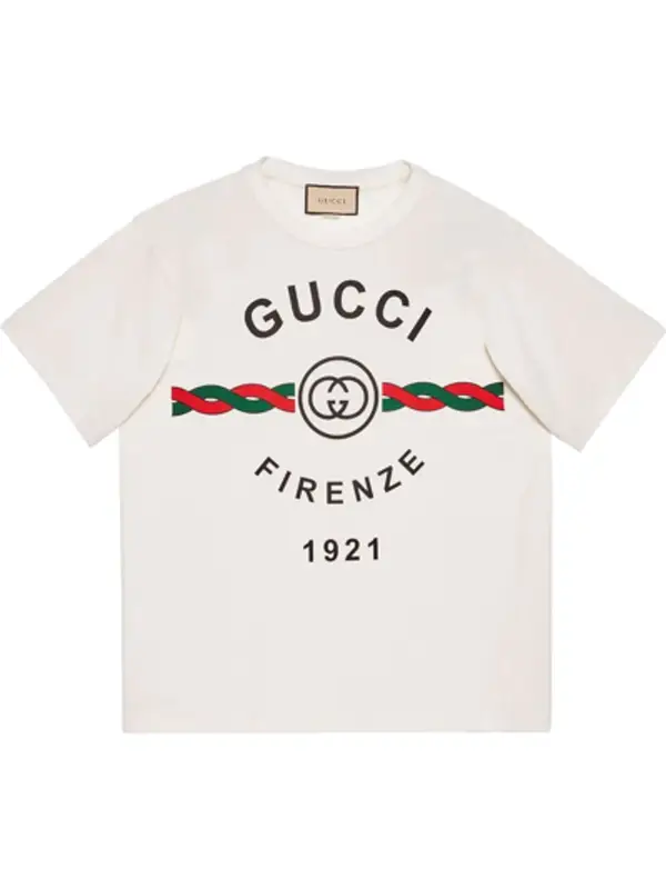Gucci White Firenze 1921 Logo Cotton T-Shirt $590