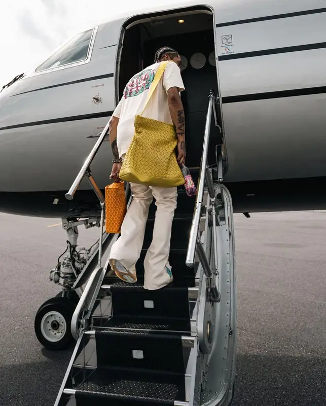 Key Glock outfit in Gallery Dept., Jordan, and Goyard, 2023