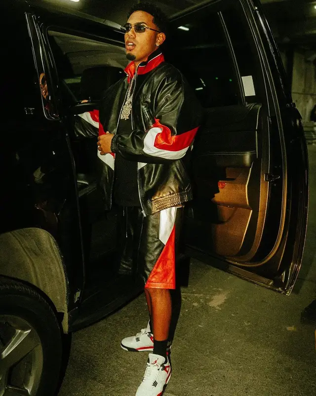 Myke Towers outfit in Kith, Jordan, and Cartier, 2023