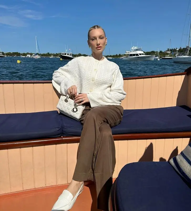 Meredith Duxbury outfit in Helsa Studio, Reformation, and Dior, 2023