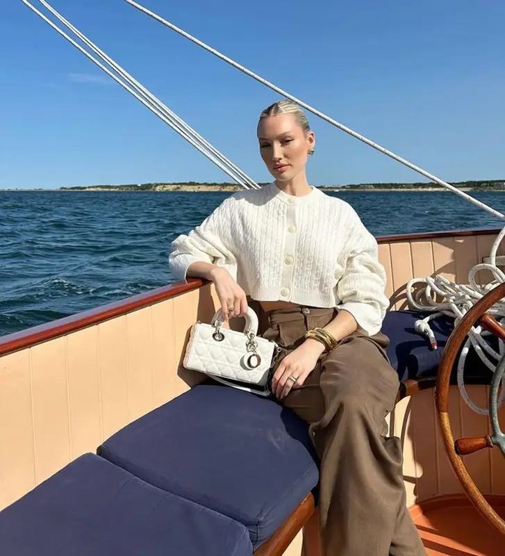 Meredith Duxbury outfit in Helsa Studio, Reformation, and Dior, 2023
