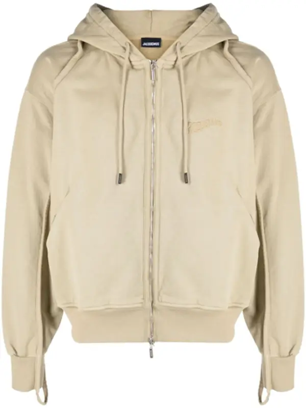 Jacquemus Clay Organic Cotton Hooded Jacket In Nude $460