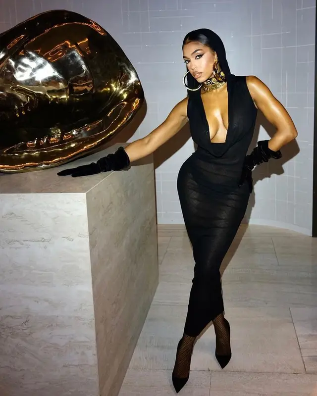 Lori Harvey outfit in Chanel, Pretty Little Thing, and Christian Louboutin, 2023
