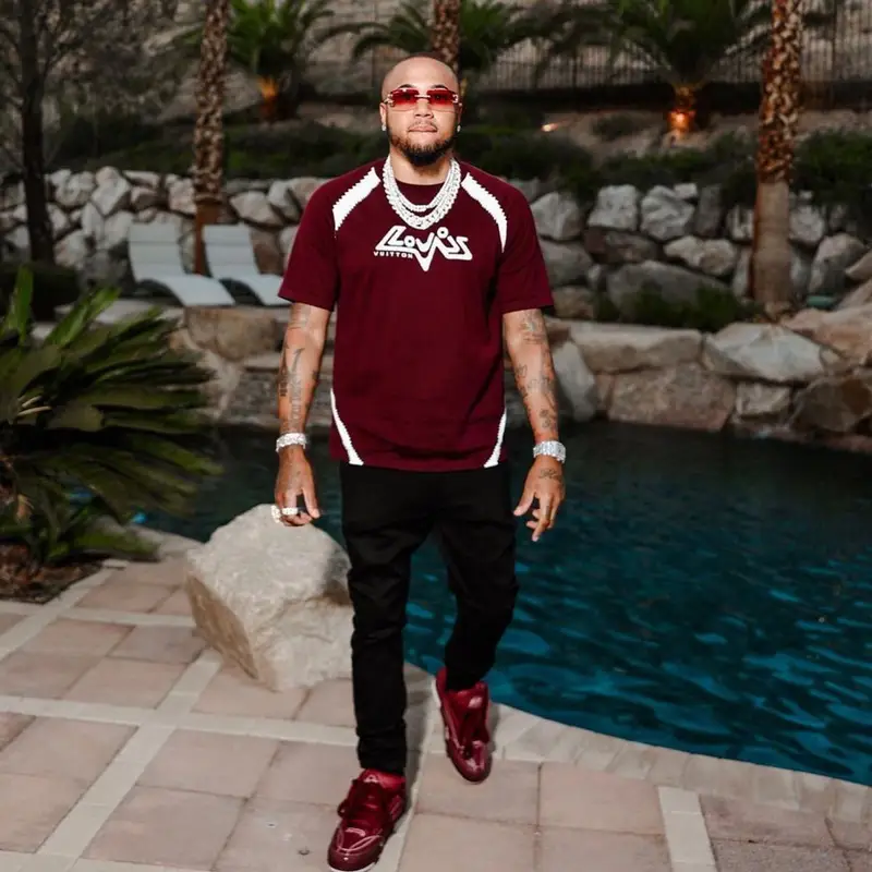 Mazi Vs outfit in Louis Vuitton and Amiri, 2023