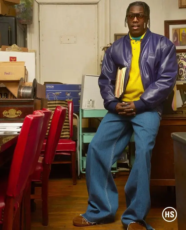 Lil Yachty outfit in Maison Margiela, The Elder Statesman, and Saint Laurent, 2023