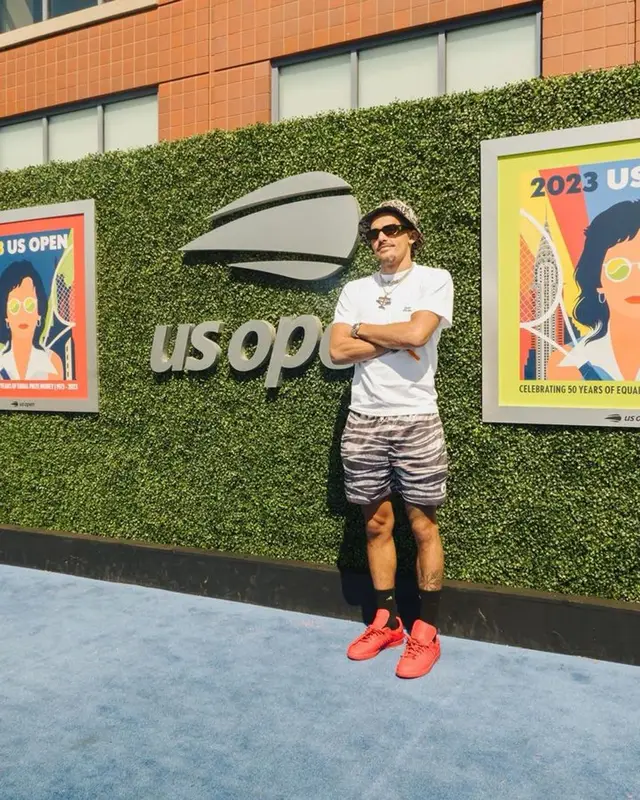 Trae Young outfit in Quiet Please, Prada, and Adidas, 2023