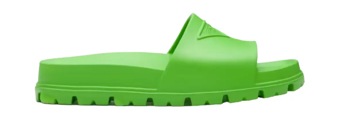 Prada Apple Green Rubber Slides $525