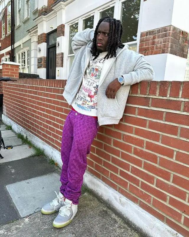 Kai Cenat outfit in Louis Vuitton, Nike, and Yeezy, 2023