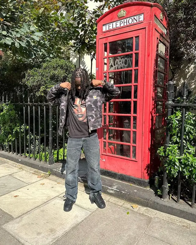 Kai Cenat outfit in Bape, Nike, and Carhartt, 2023
