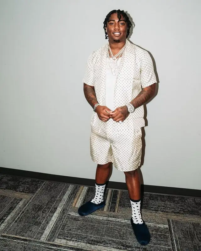 Fredo Bang outfit in Ami Alexandre Mattiussi and Marni, 2023