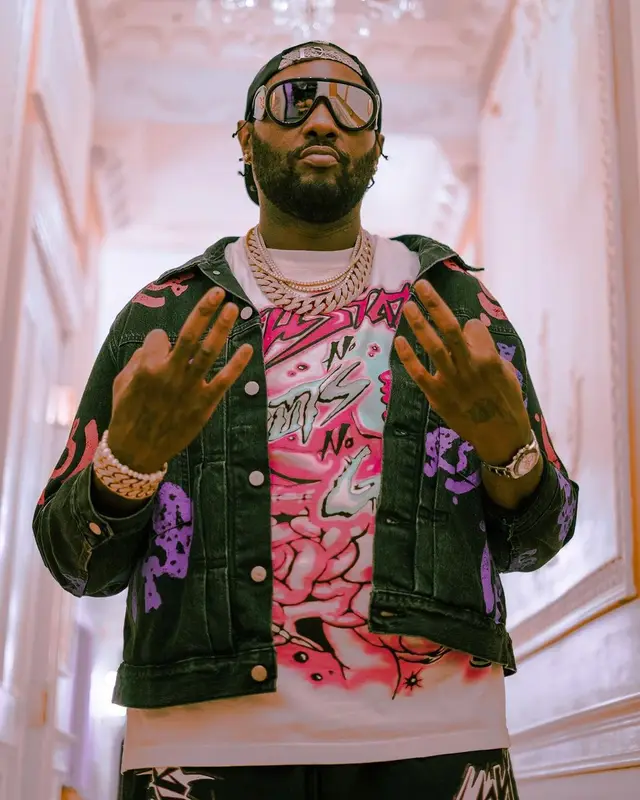 Peezy outfit in Denim Tears, Loewe, and Bstroy, 2023