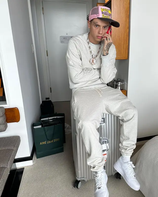 Central Cee outfit in Aime Leon Dore, Nike, and Kapital, 2023
