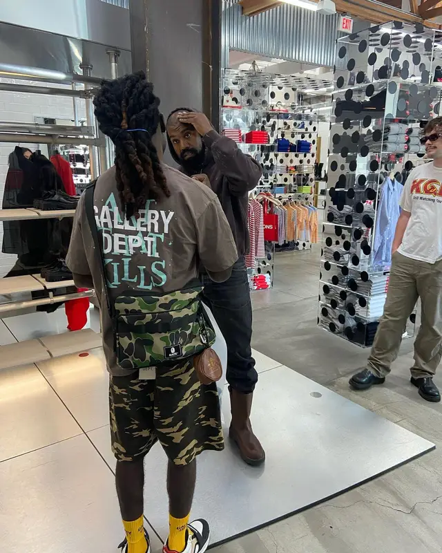 Marty Mula outfit in Gallery Dept., Burberry, and Bape, 2022