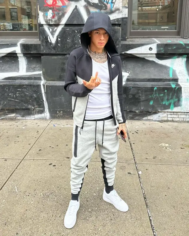 Central Cee outfit in Nike, 2023
