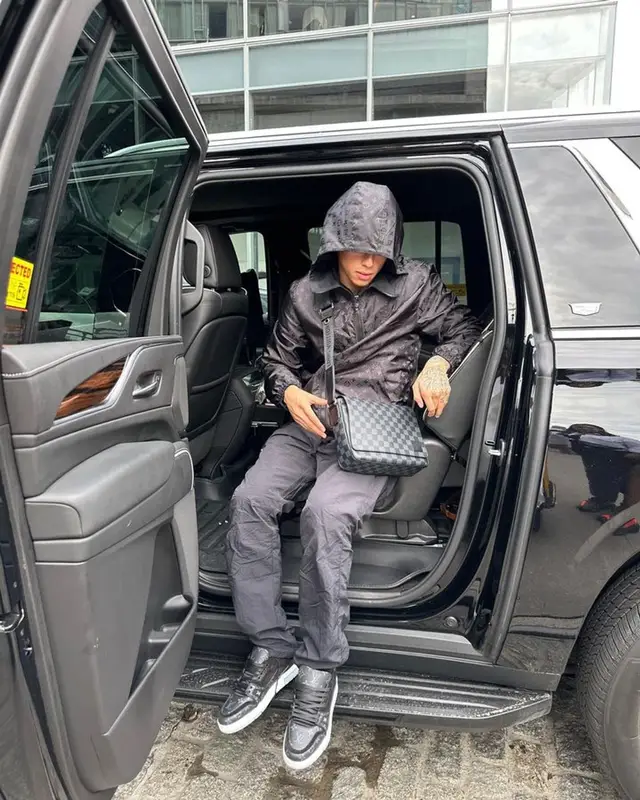 Central Cee outfit in Louis Vuitton, 2023