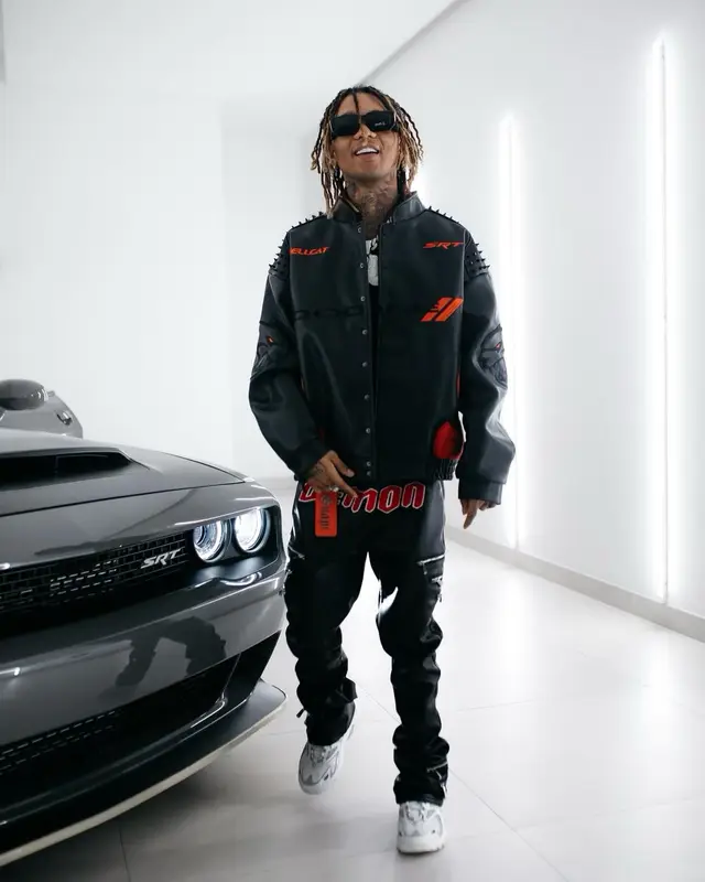 Swae Lee outfit in Louis Vuitton, B.B. Simon, and Prada, 2023