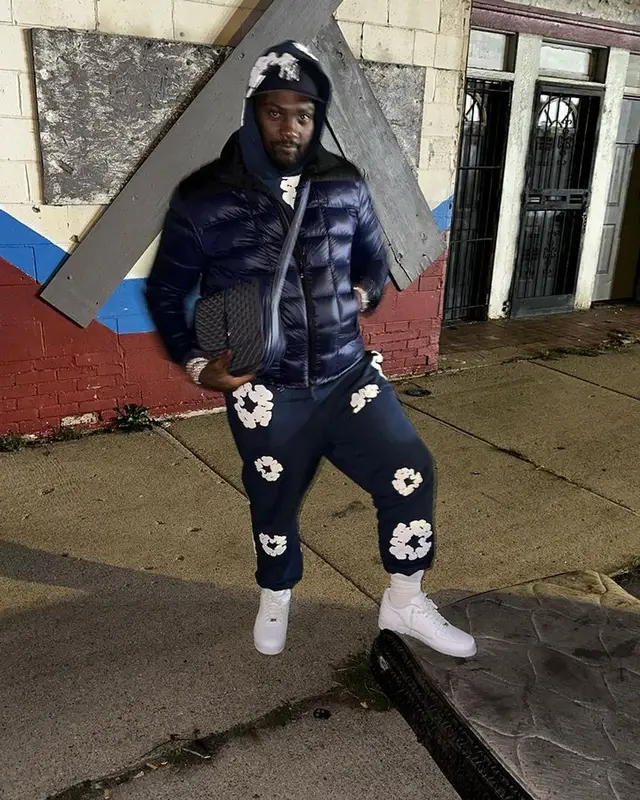 Peezy outfit in Prada, Denim Tears, and Nike, 2023