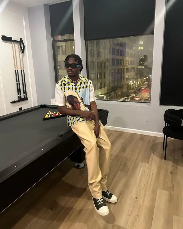 Lil Tjay outfit in Wales Bonner, Rick Owens, and Dior, 2023