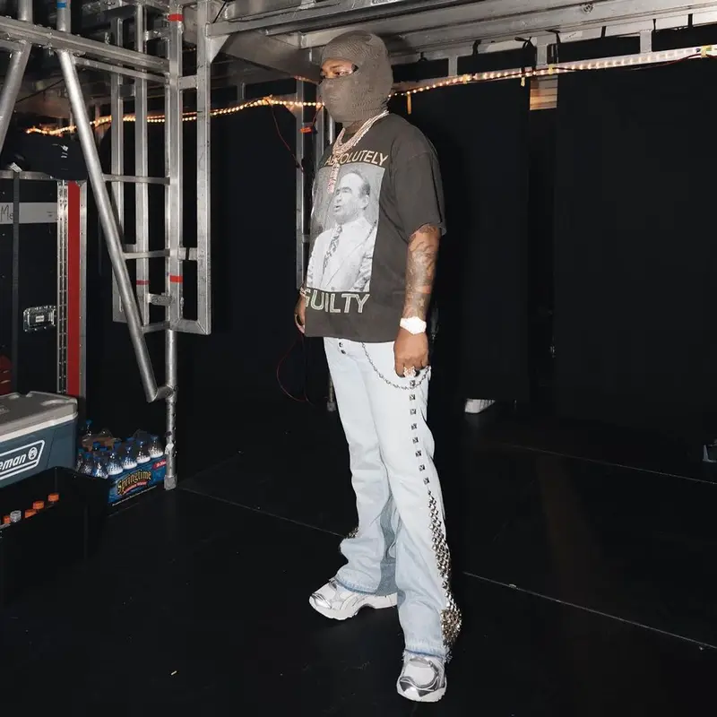 Rylo Rodriguez outfit in Vintage, Gallery Dept., and Rick Owens, 2023