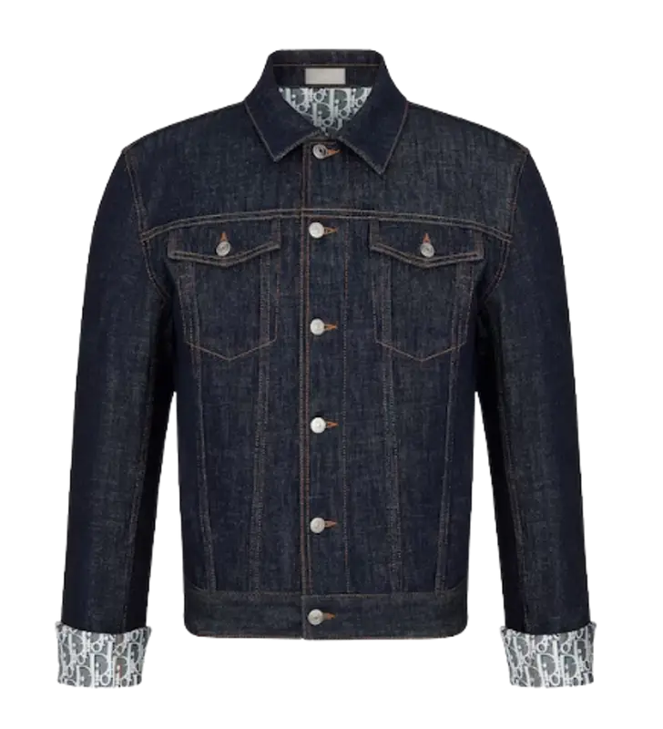Dior Blue Raw Cotton Denim Oblique Jacket $1700