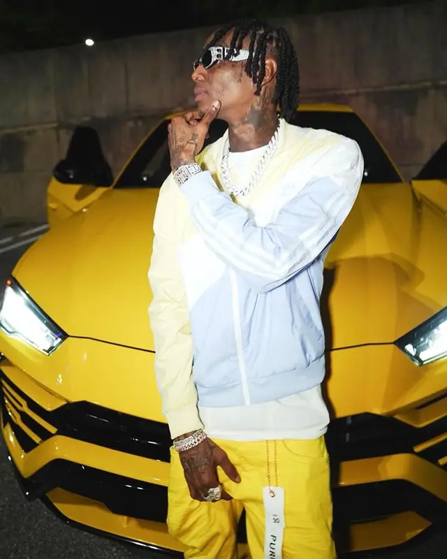 Soulja Boy outfit in Adidas, Burberry, and Balenciaga, 2023