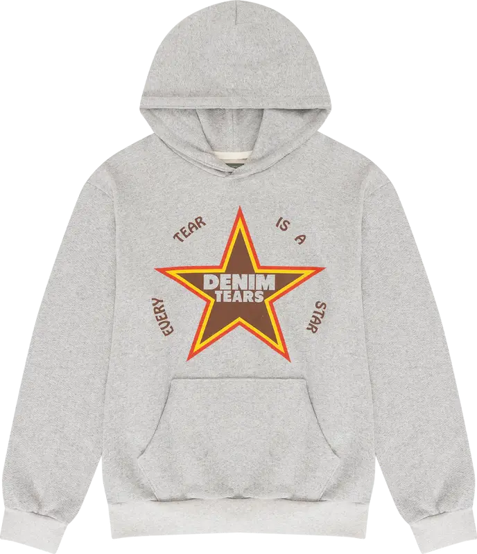 Denim Tears Grey Every Tear is a Star Hoodie $149