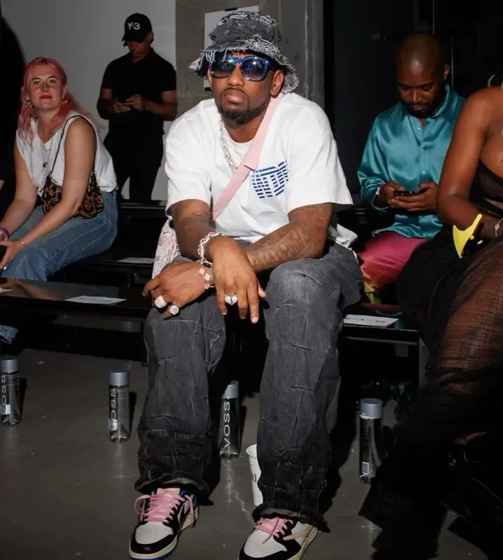Fabolous outfit in Nike, Who Decides War, and Travis Scott Merch, 2023