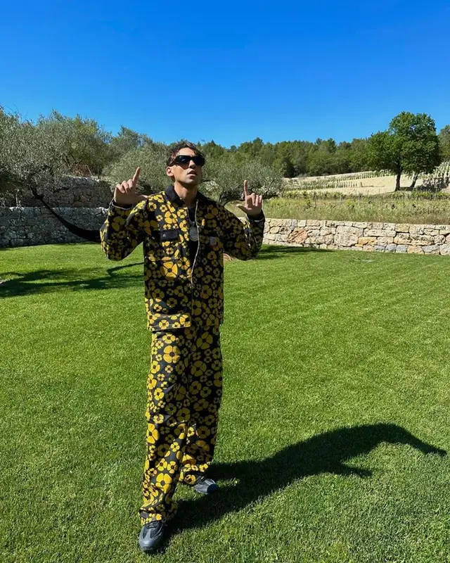 Achraf outfit in Carhartt, Jacques Marie Mage, and Marni, 2023