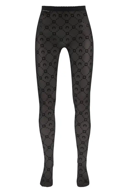 Marine Serre Black Flocked-pattern Sheer Tights $160