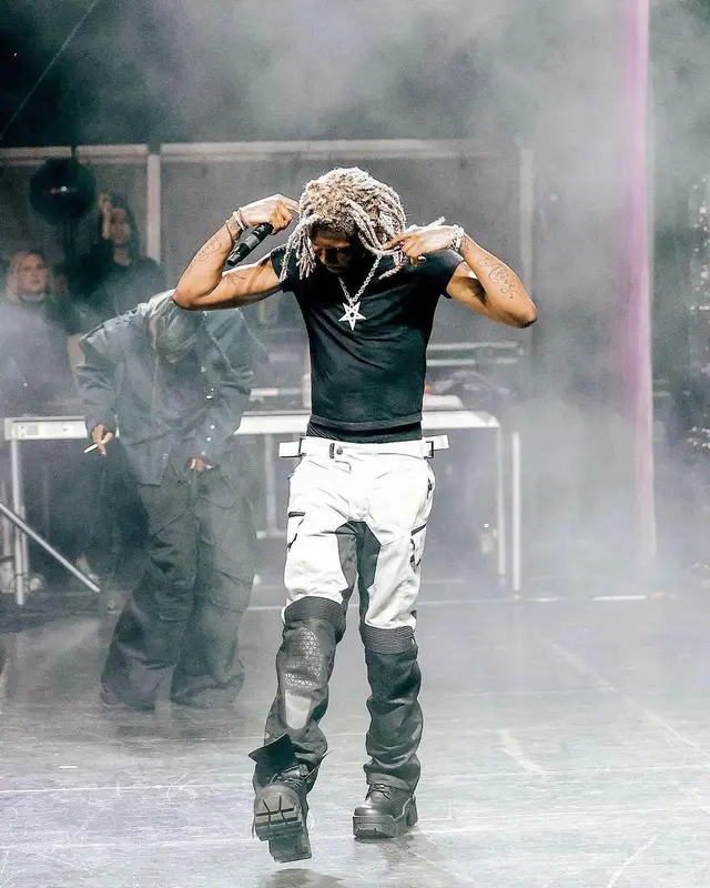 Destroy Lonely outfit in Rick Owens, Sedici, and Balenciaga, 2023