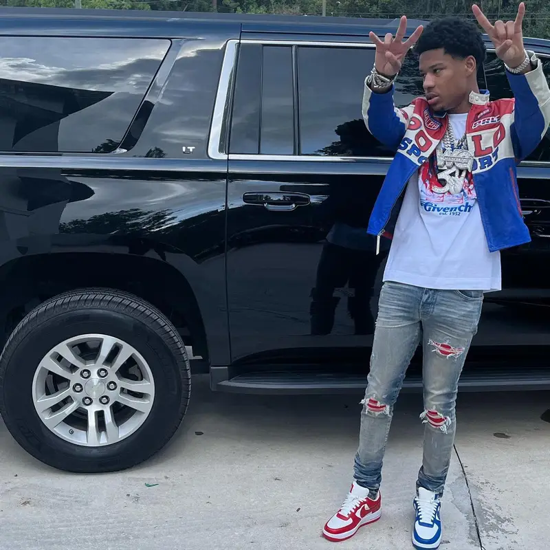 Nardo Wick outfit in Polo Ralph Lauren, Givenchy, and Amiri, 2023