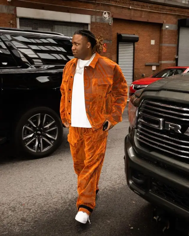 Tay Keith outfit in Rta and Nike, 2023