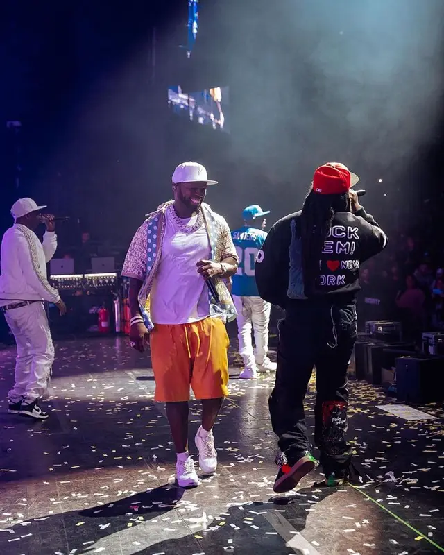 50 Cent outfit in Versace and Nike, 2023
