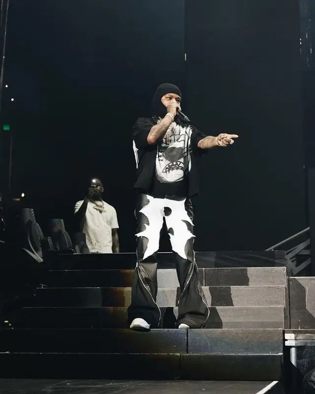 Rylo Rodriguez outfit in Billionaire Studios, Rick Owens, and Goyard, 2023