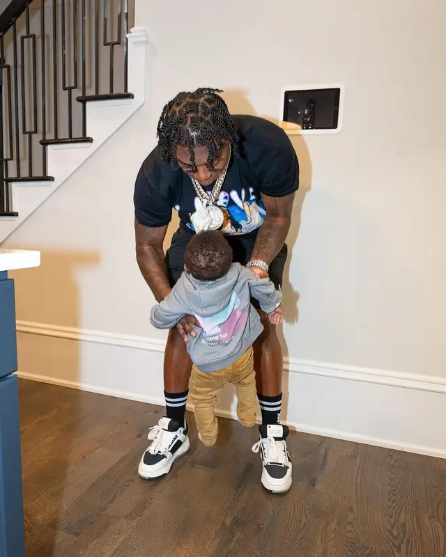 Fredo Bang outfit in Amiri, 2023
