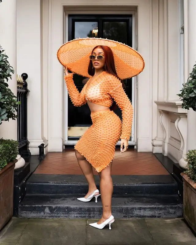 Jordyn Woods outfit in Chet Lo and By Far, 2023