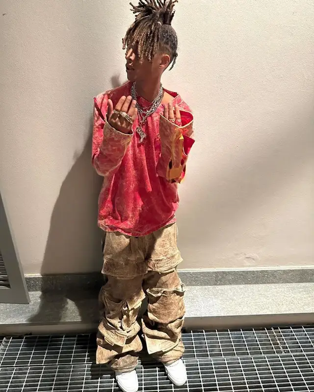 Jaden Smith outfit in Diesel, New Balance, and MSFTSrep, 2023