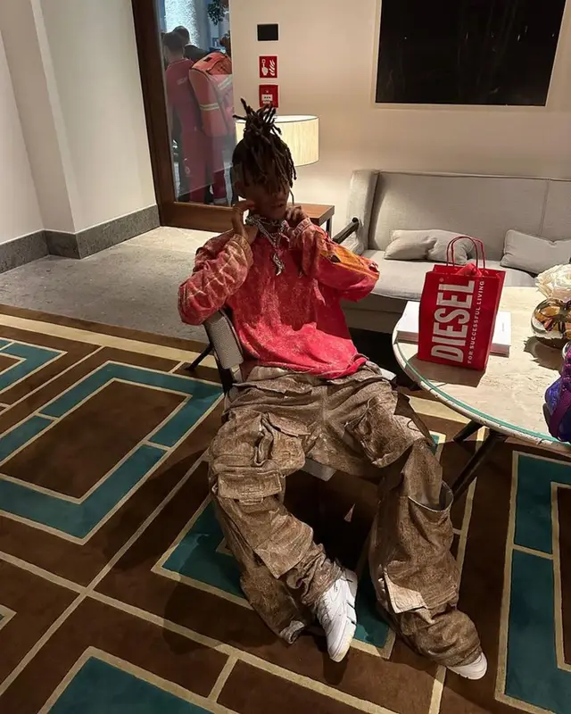 Jaden Smith outfit in Diesel, New Balance, and MSFTSrep, 2023