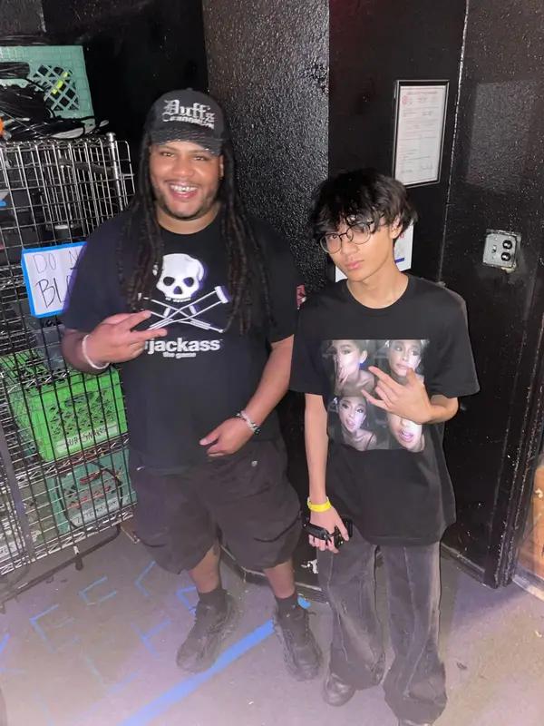 Wakeupf1lthy outfit in Jackass Merch, Balenciaga, and Duff's Brooklyn, 2023