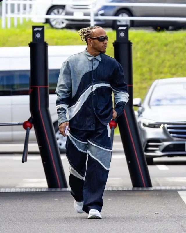 Lewis Hamilton outfit in Kusikohc and Lexxola, 2023