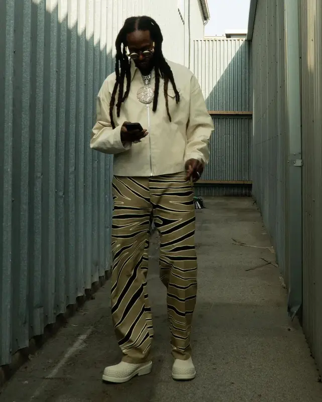 2 Chainz outfit in Bottega Veneta and Matsuda, 2023