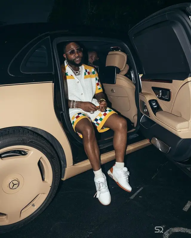 Davido outfit in Casablanca and Off-White, 2023