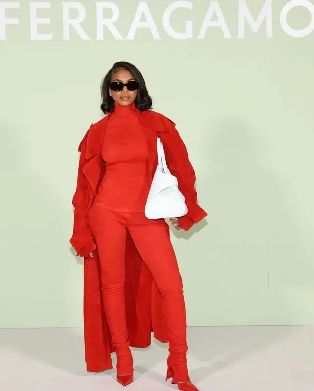Lori Harvey outfit in Ferragamo, 2023