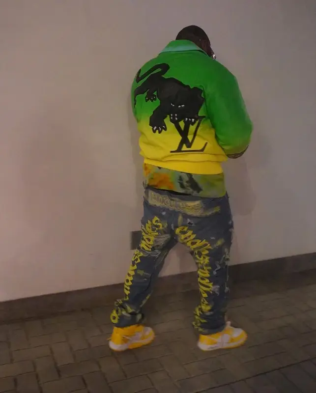 ASAP Bari outfit in Louis Vuitton, Nike, and Off-White, 2023