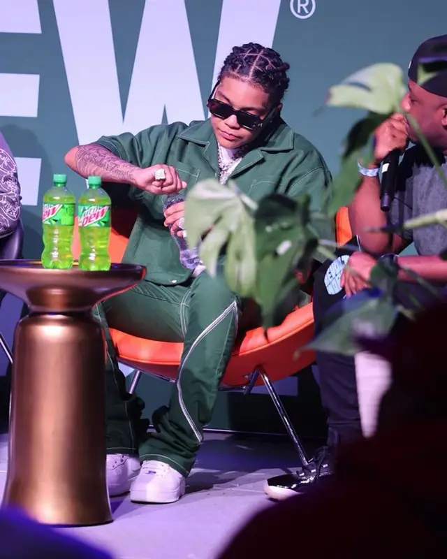 Young M.A outfit in Nike and Marcelo Burlon, 2023