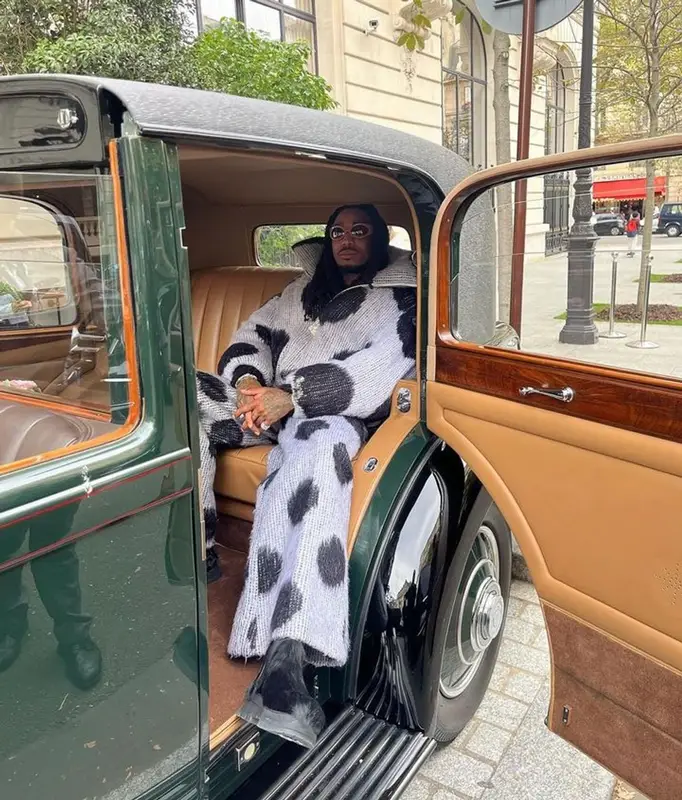 Quavo outfit in Marni and Rick Owens, 2023