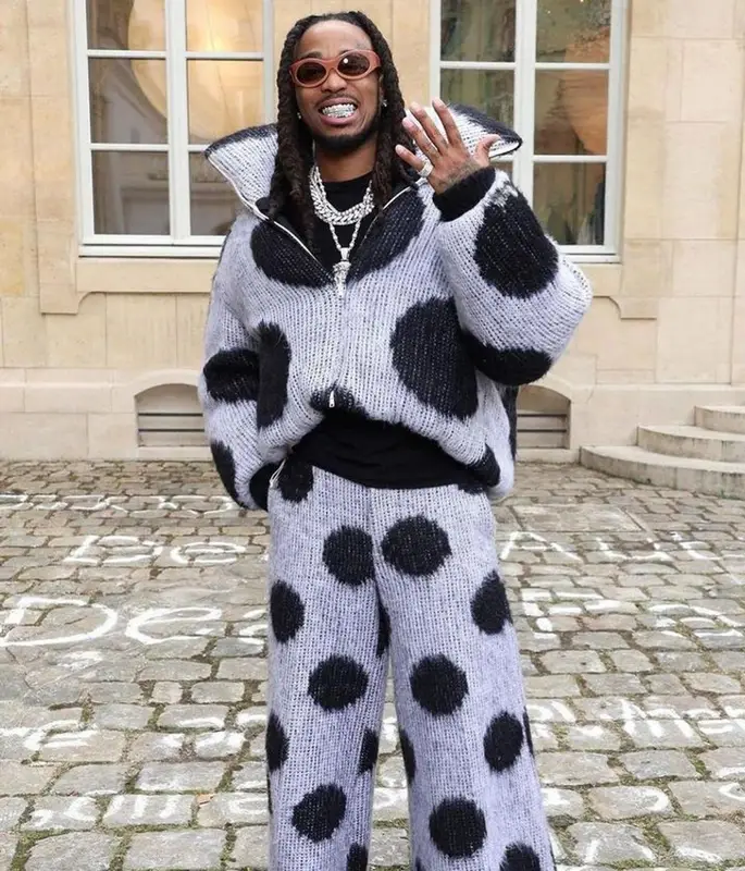 Quavo outfit in Marni and Rick Owens, 2023