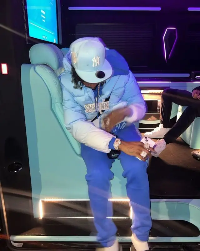 Russ Millions outfit in Trapstar and Dior, 2023