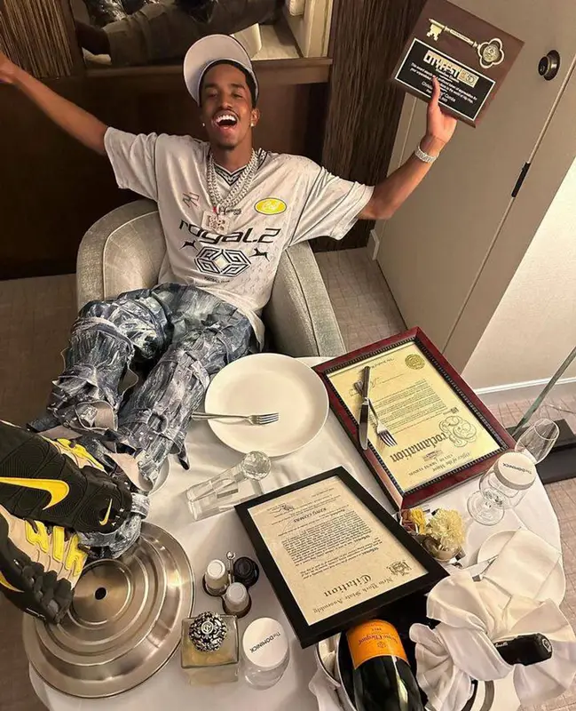 Christian Combs outfit in Royal.2, 2023